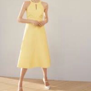 Ann Taylor Yellow Midi Dress